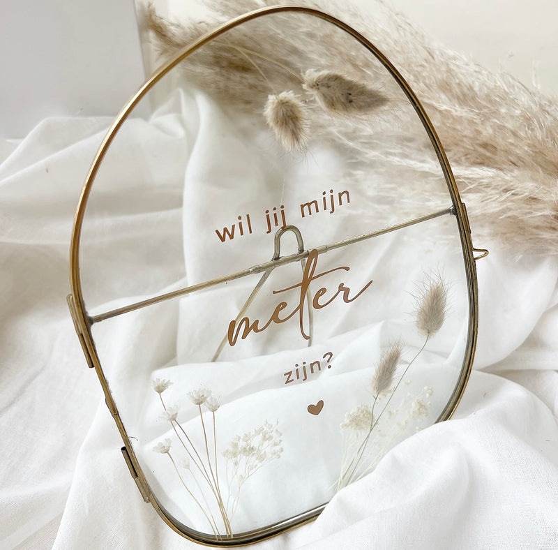 FOTOKADER GLAS ORGANISCH- TEKST EN DROOGBLOEMEN