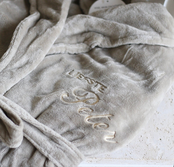 SUPERZACHTE BADJAS UNISEX - GEPERSONALISEERD