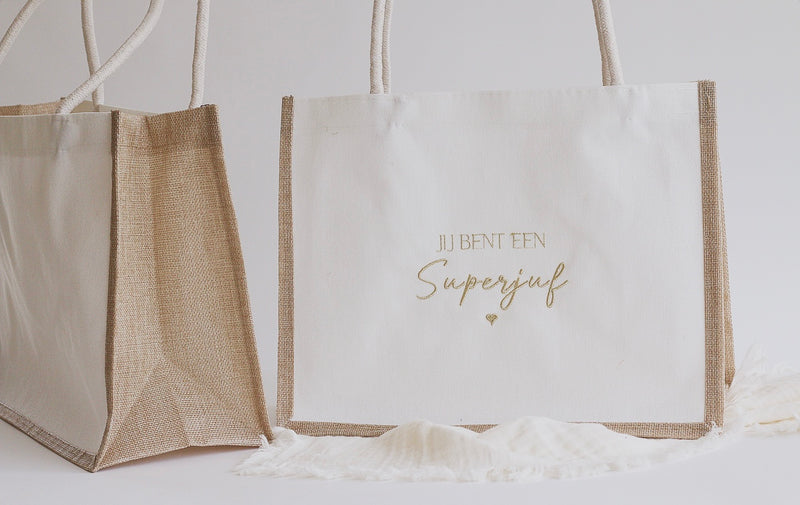 KATOEN JUTTE BAG - GEPERSONALISEERD