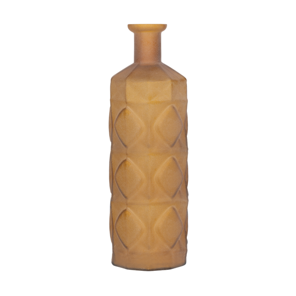 DECORATIVE BOTTLE FROSTED MUSTARD