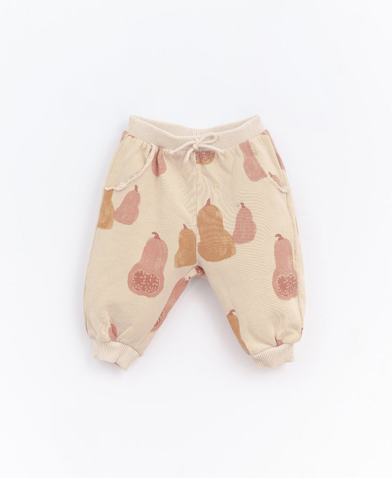 PRINTED FLEECE TROUSERS - CHICKPEA