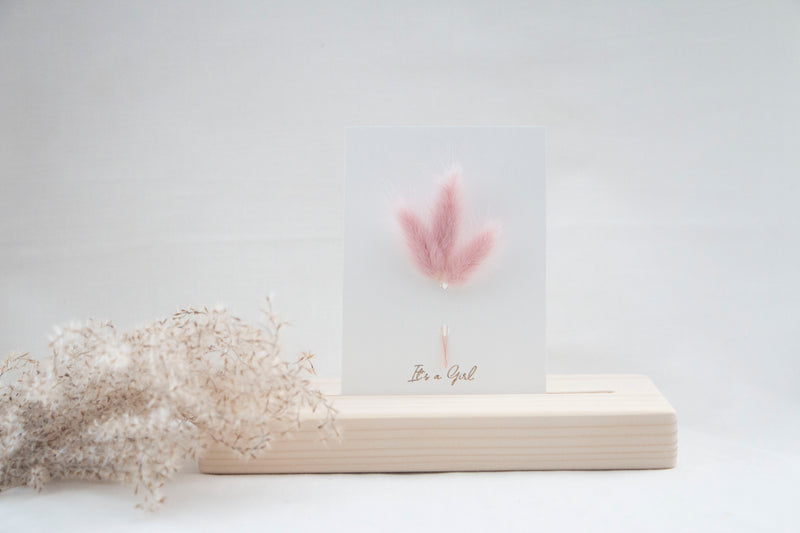 CARD - DRIED FLOWERS - IT'S A GIRL - COLLECTION 2