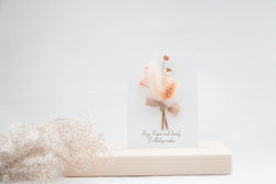 CARD - DRIED FLOWERS - HUGS KISSES BIRTHDAY WISHES