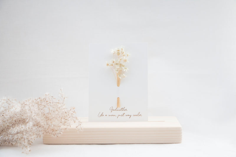 CARD - DRIED FLOWERS - GODMOTHER LIKE A MOM - COLLECTION 2