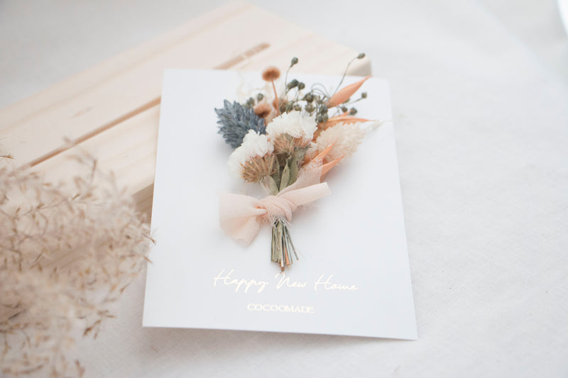 CARD - DRIED FLOWERS - HAPPY NEW HOME
