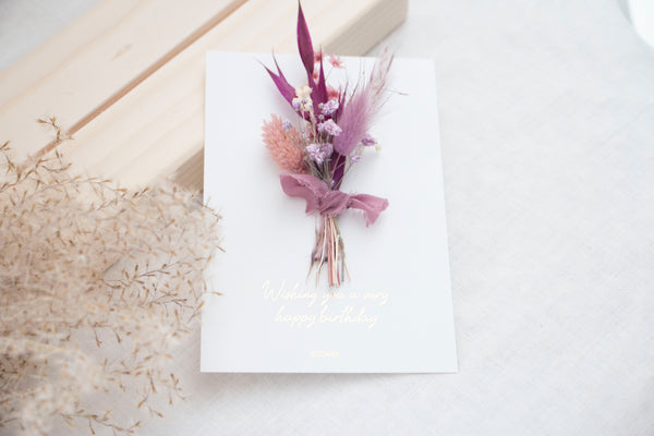 CARD - DRIED FLOWERS - WISHING YOU A VERY HAPPY BIRTHDAY