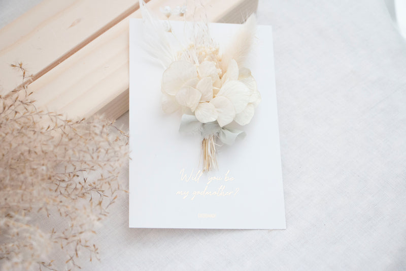 CARD - DRIED FLOWERS - WILL YOU BE MY GODMOTHER?