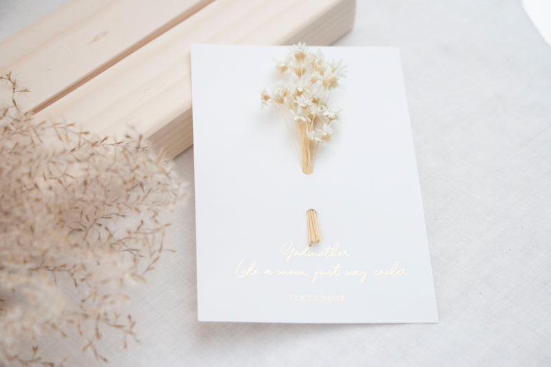 CARD - DRIED FLOWERS - GODMOTHER LIKE A MOM - COLLECTION 2