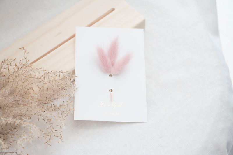CARD - DRIED FLOWERS - IT'S A GIRL - COLLECTION 2