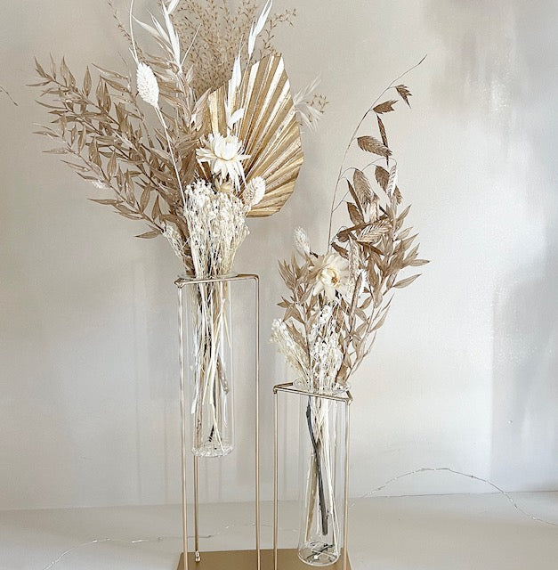 Vase set gold 2 - dried flowers