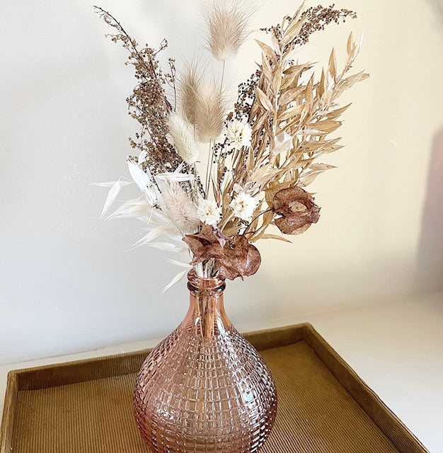 Vase Orange - filled with dried flowers