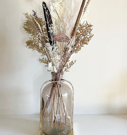 Vase gold - brown + matching bouquet