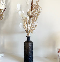Vase frosted black - dried flowers
