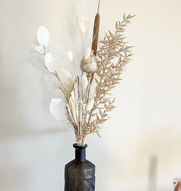 Vase frosted black - dried flowers