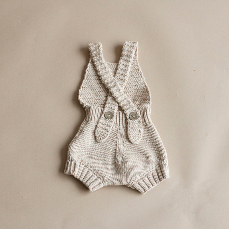 THE KNIT ROMPER  - ECRU